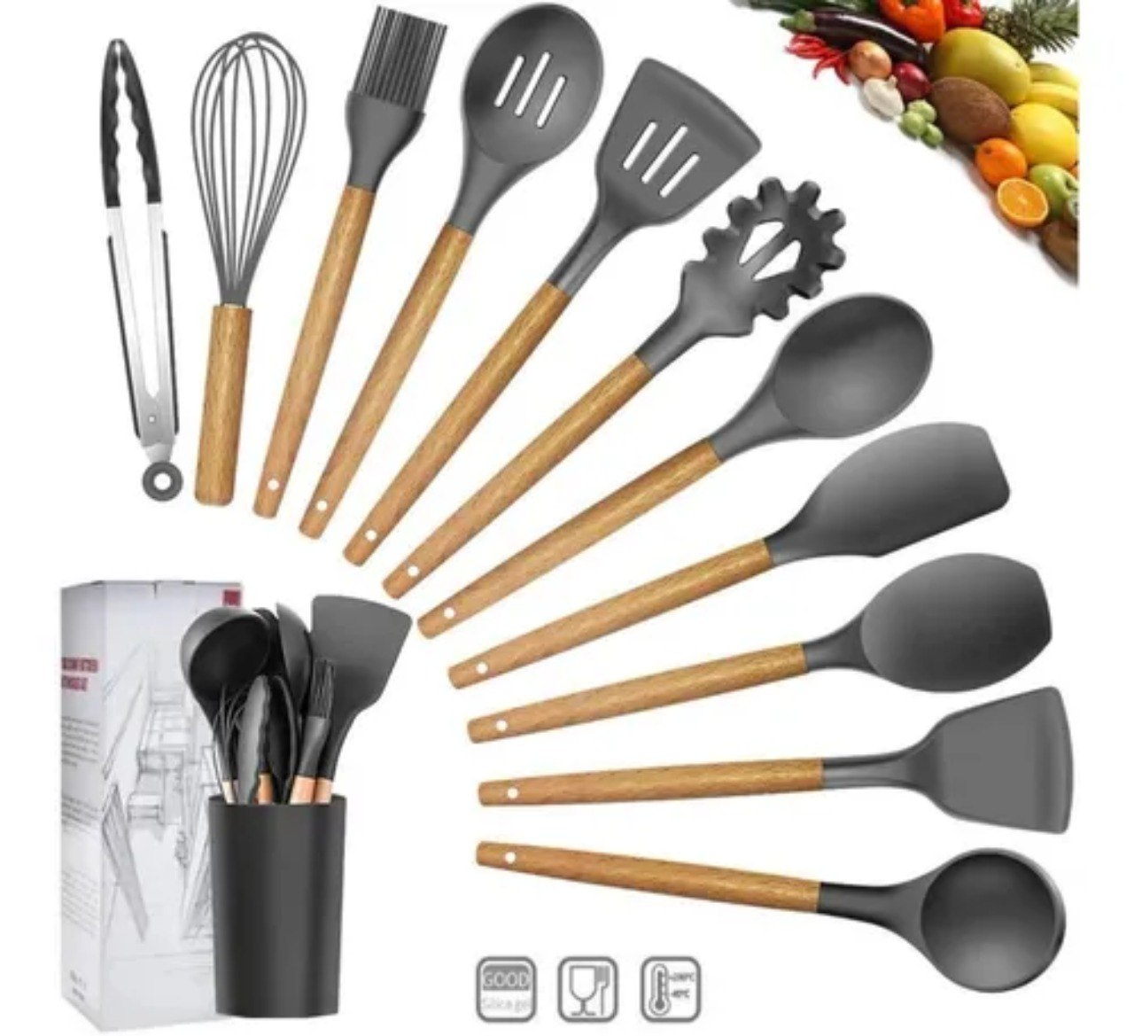 Set De 12 Utensilios De Cocina Silicona