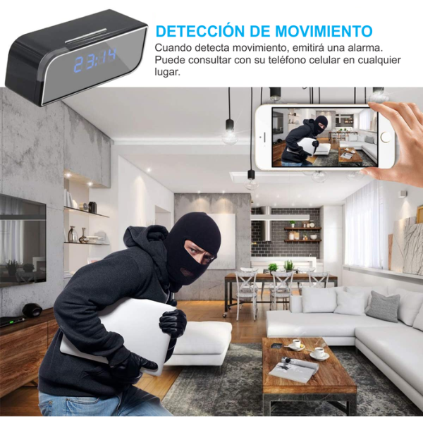 Camara Espia Reloj De Mesa Hd 1080p Wifi Hogar Negocio